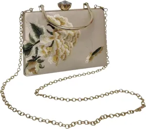 Women Embroidered Bag Silk Shoulder Bag Rectangle Handbag Crossbody Bag for Wedding Party Banquet