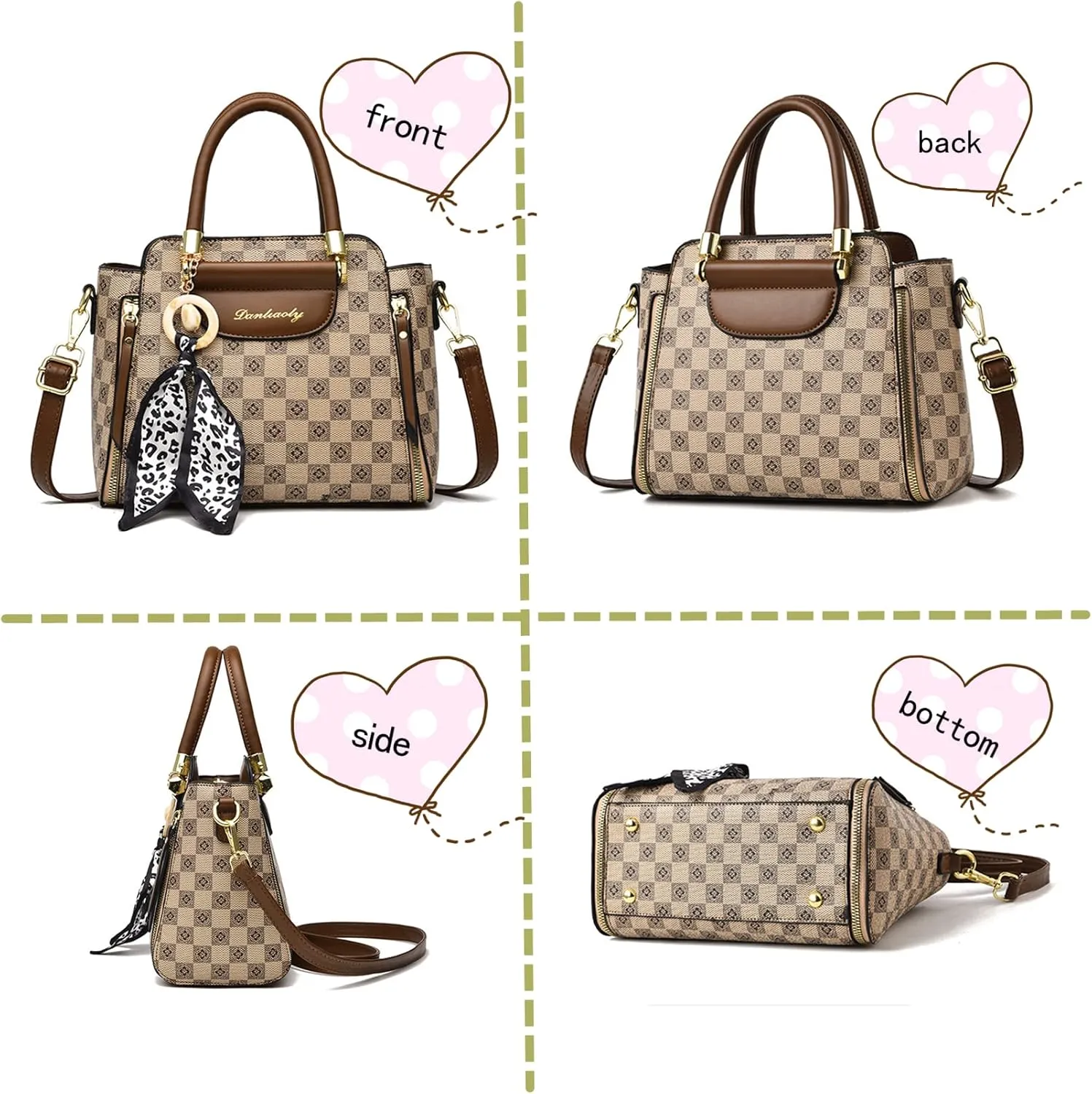 Women Handbags and Purse Tote Bags Ladies Satchel Shoulder Bag Retro Top Handle Hobo Purse