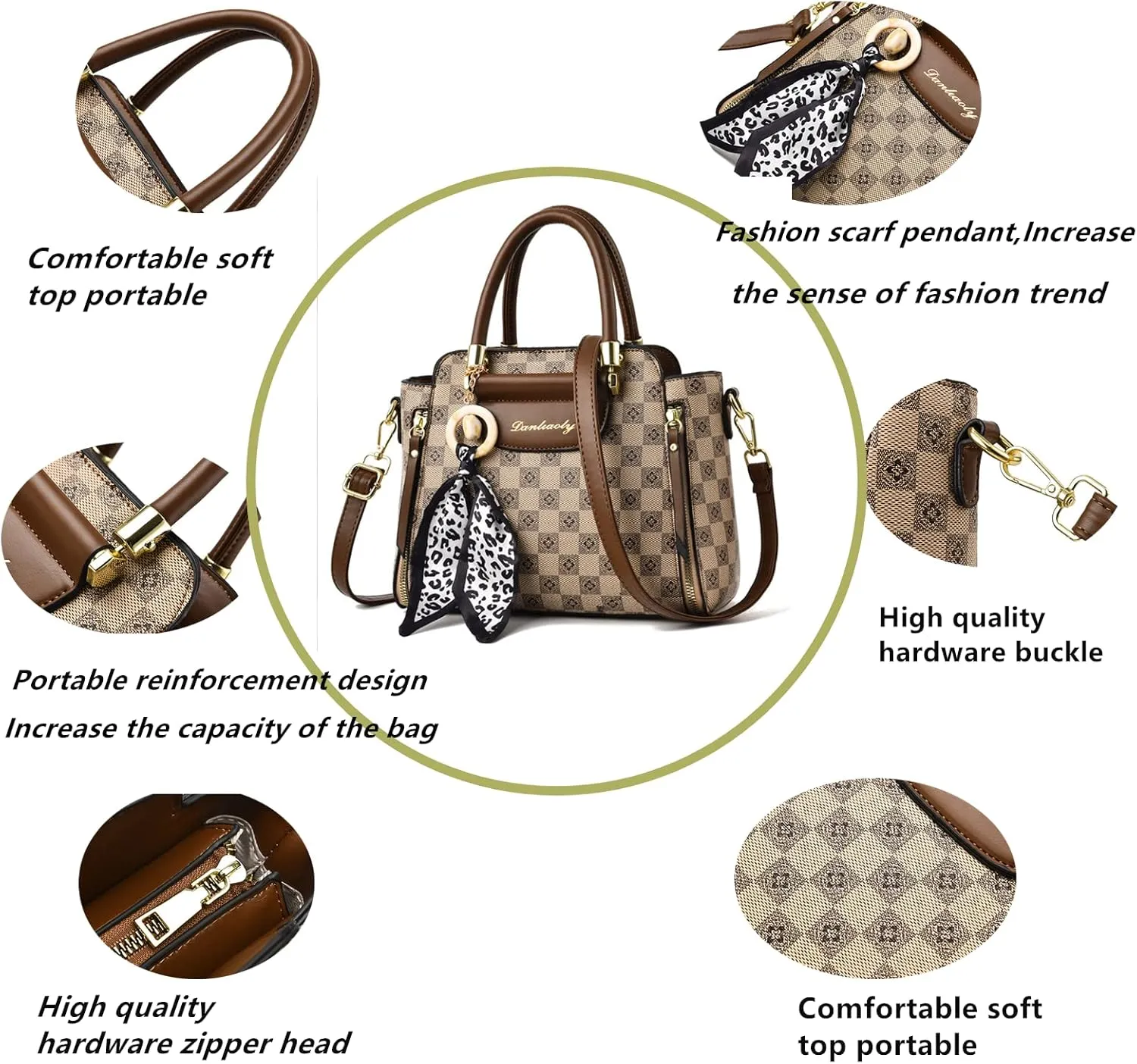 Women Handbags and Purse Tote Bags Ladies Satchel Shoulder Bag Retro Top Handle Hobo Purse
