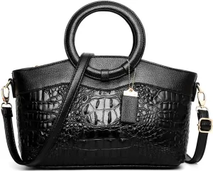 Women Handbags Tote Bags PU Leather Crocodile Pattern Purse Top Circular Handle Handbag Ladies Satchel Shoulder Bag