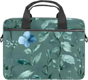 Women Laptop Bag Watercolor Easter Eggs and Green Leaves Laptop Computer Bag Work Tote Bag Shoulder Messenger Bag