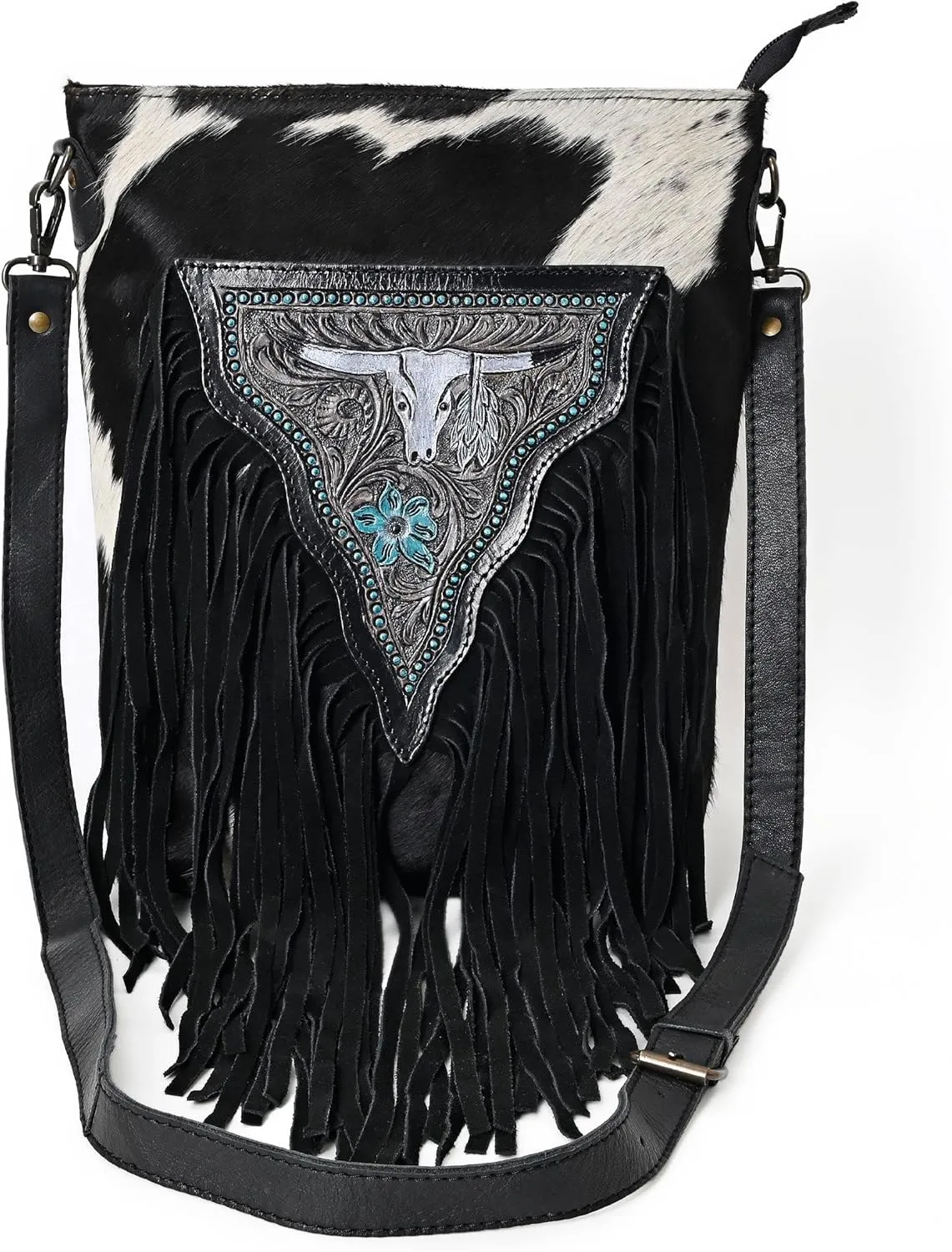 Women Natural Cowhide Leather Hand Bag With Adjustable Detachable Strap Leather Massenger Handbag