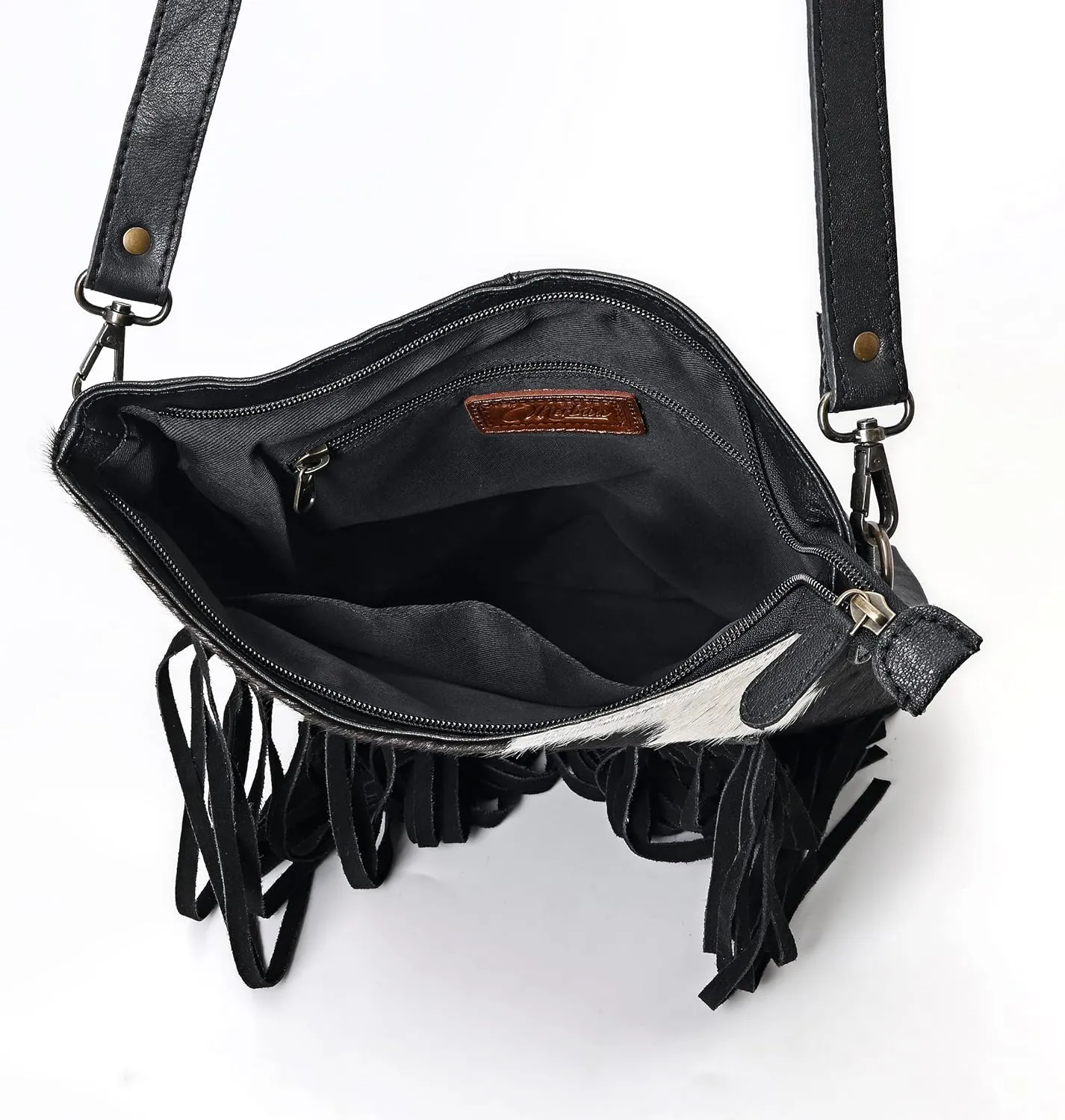 Women Natural Cowhide Leather Hand Bag With Adjustable Detachable Strap Leather Massenger Handbag