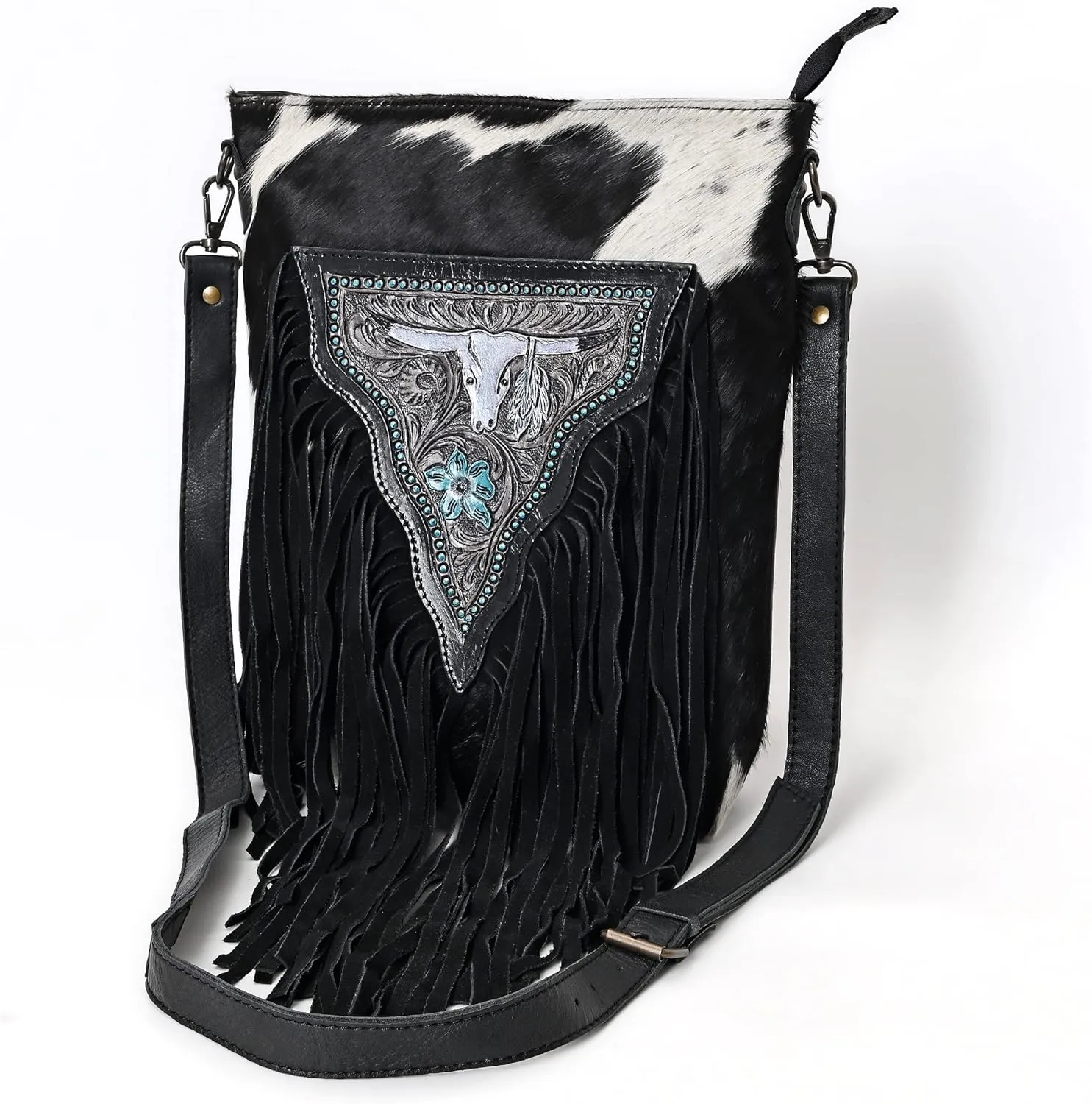 Women Natural Cowhide Leather Hand Bag With Adjustable Detachable Strap Leather Massenger Handbag