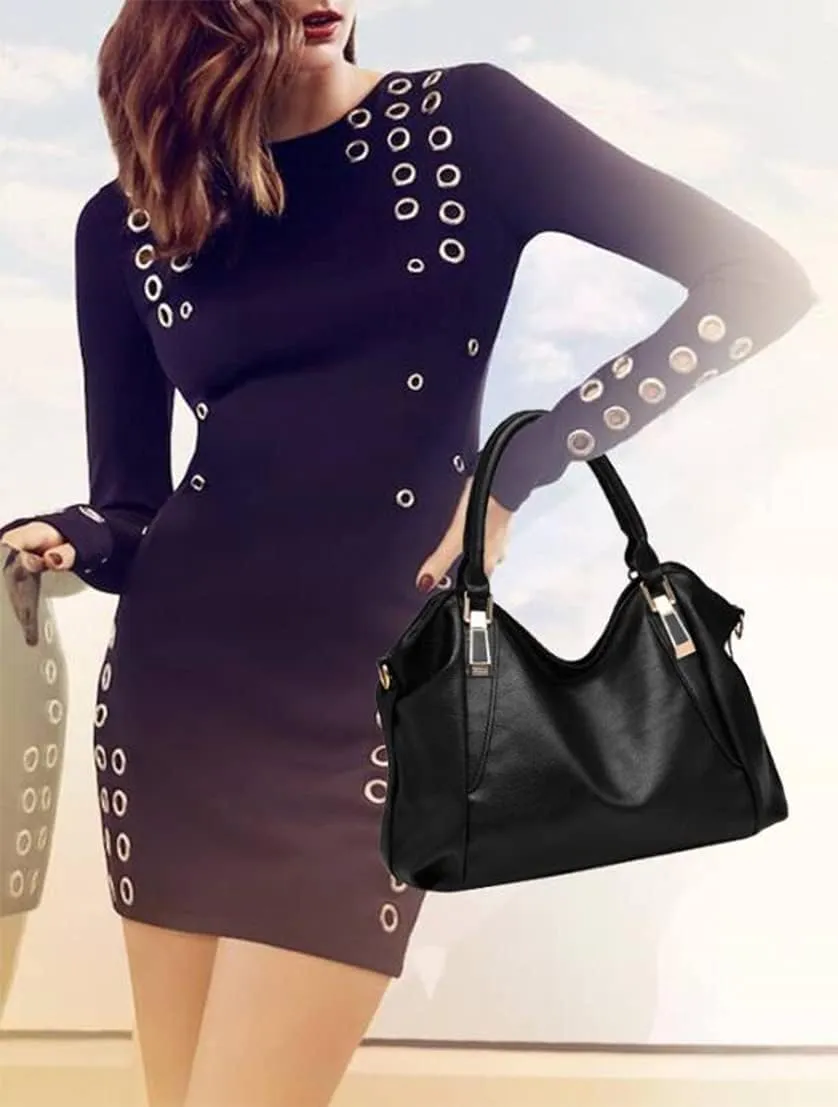 Women Soft Synthetic Patent Leather Handbag Large Capacity Female Tote Clutches Shoulder Messenger Crossbody Bag
