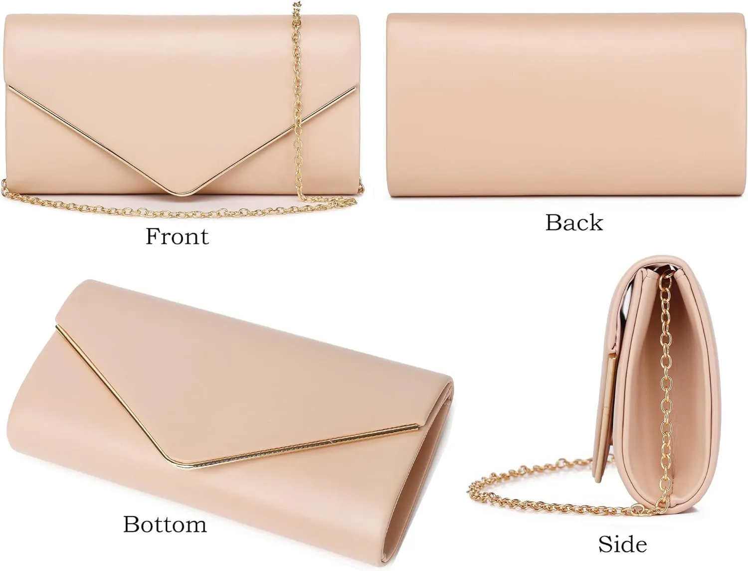 Women's Evening Clutch Bags for Formal Cocktail Prom Wedding Party Patent Leather Dressy Foldover Purse Christmas gift