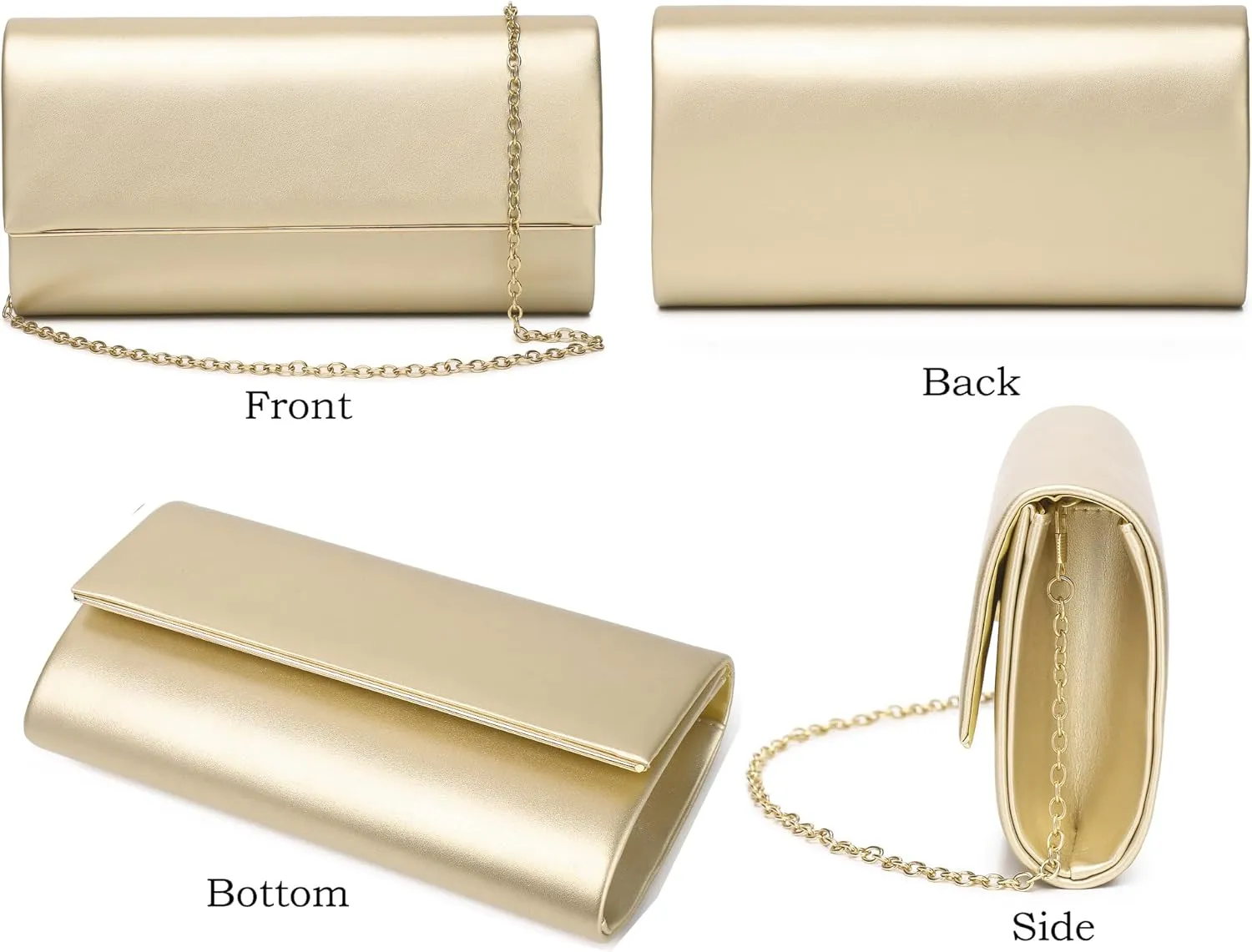 Women's Evening Clutch Bags for Formal Cocktail Prom Wedding Party Patent Leather Dressy Foldover Purse Christmas gift