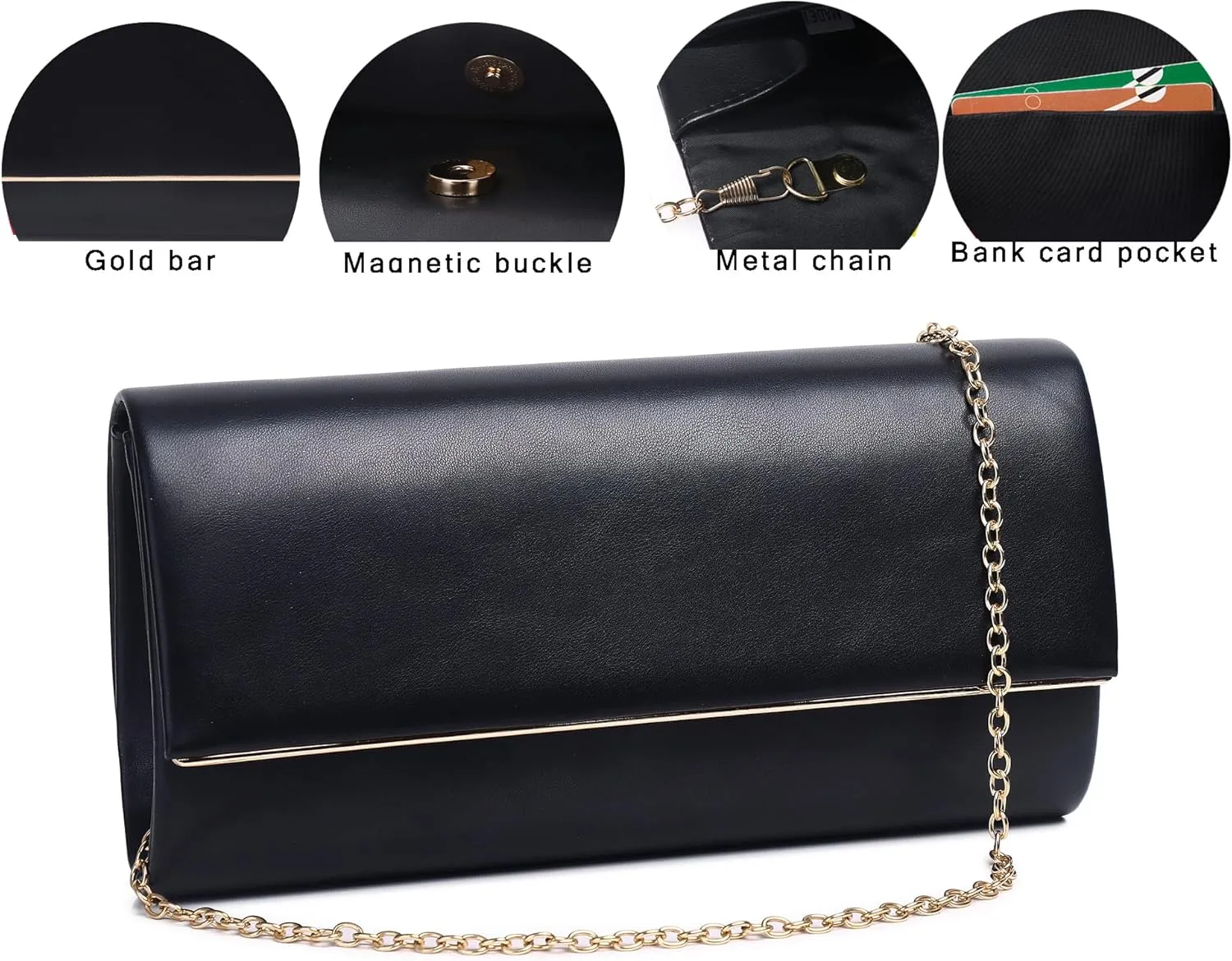 Women's Evening Clutch Bags for Formal Cocktail Prom Wedding Party Patent Leather Dressy Foldover Purse Christmas gift