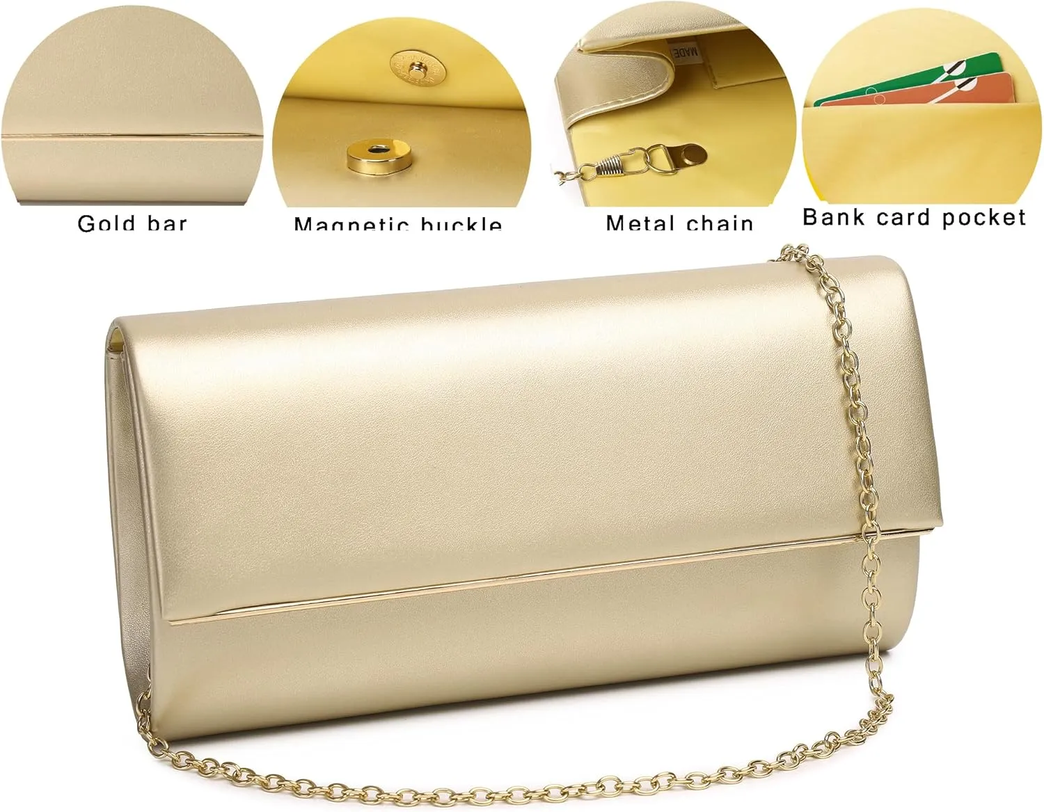 Women's Evening Clutch Bags for Formal Cocktail Prom Wedding Party Patent Leather Dressy Foldover Purse Christmas gift