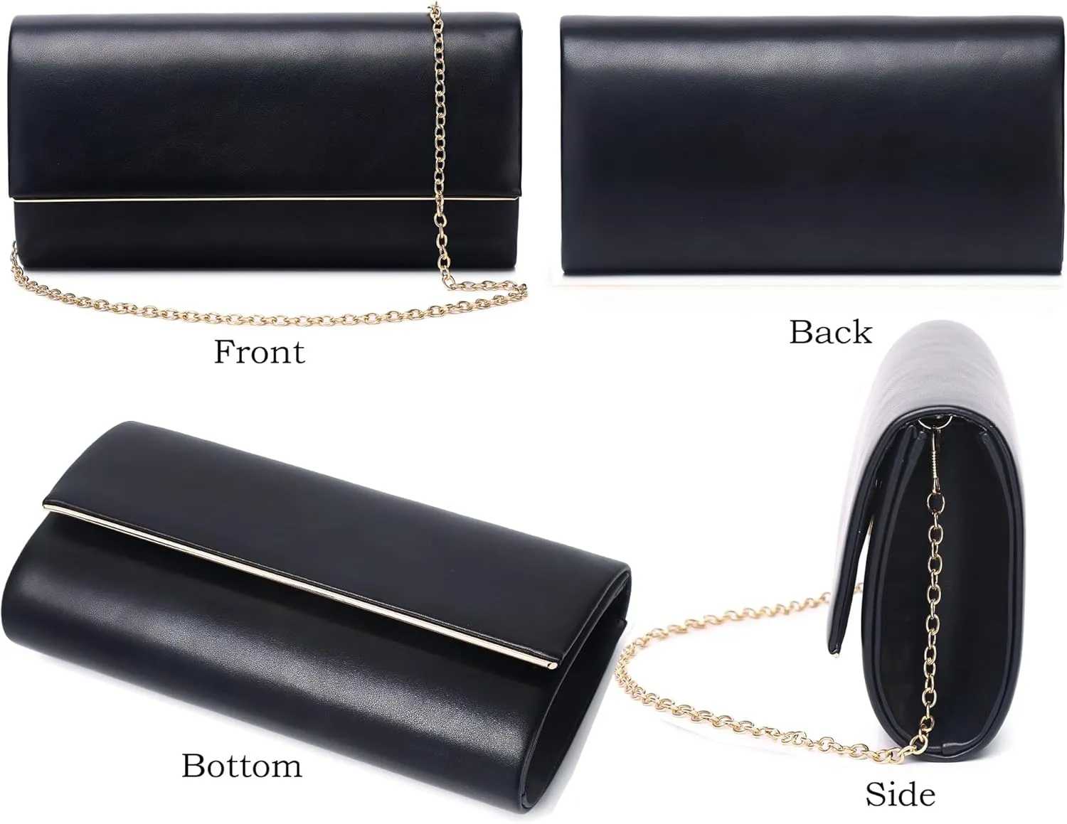 Women's Evening Clutch Bags for Formal Cocktail Prom Wedding Party Patent Leather Dressy Foldover Purse Christmas gift