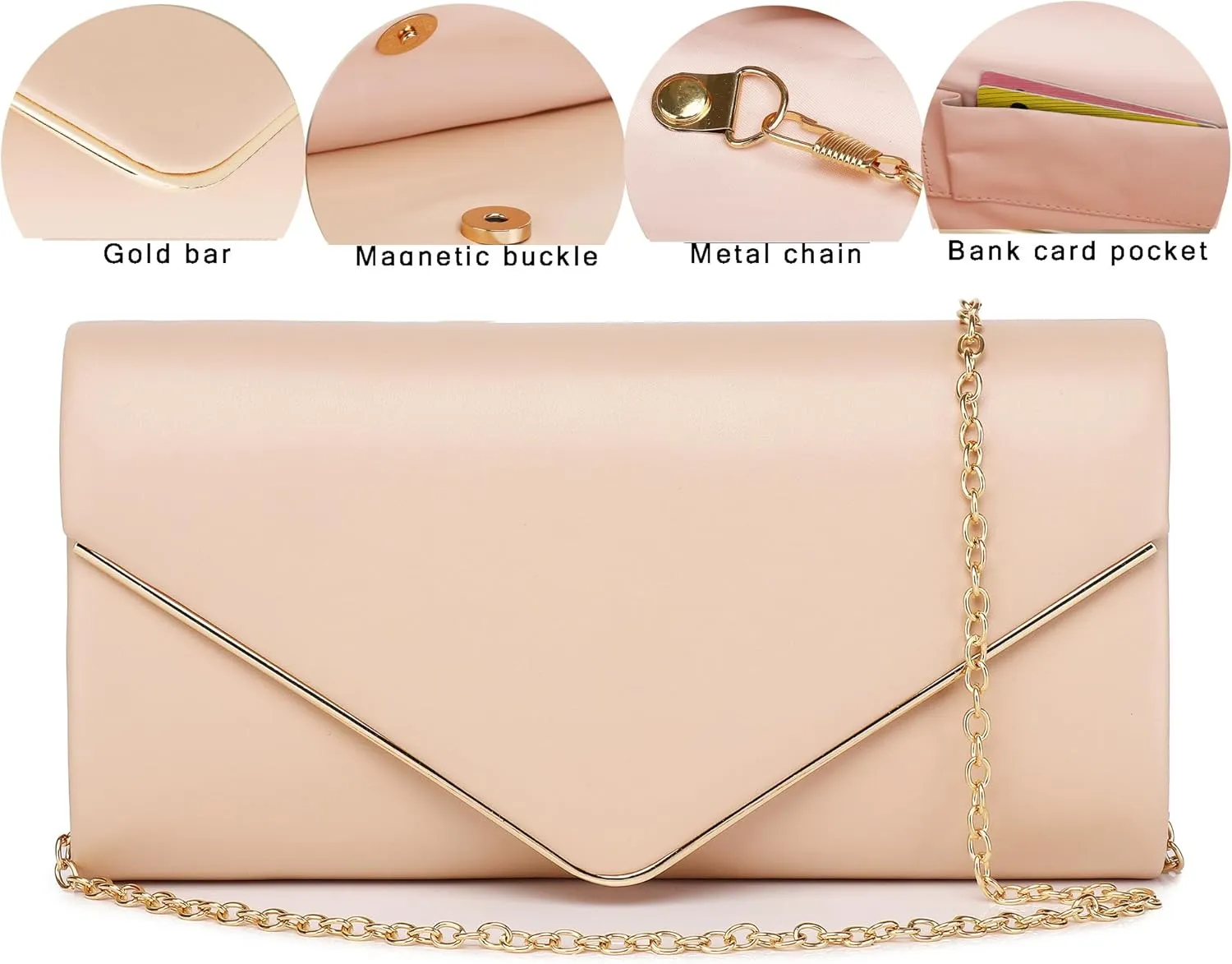 Women's Evening Clutch Bags for Formal Cocktail Prom Wedding Party Patent Leather Dressy Foldover Purse Christmas gift