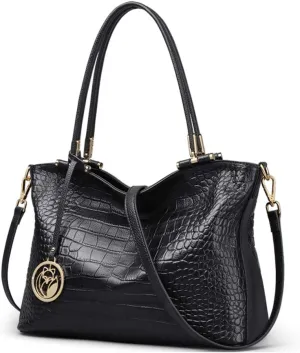 Women's Genuine Leather Tote Handbag, Top-handle Purse and Handbags for Women Satchel Large Shoulder Bag
