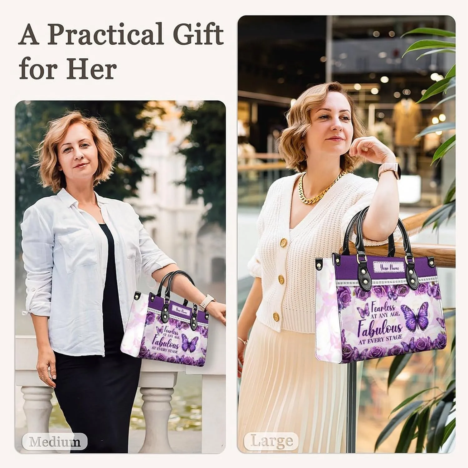 Womens Handbag - Flowers Tote Bags for Women gifts - Shoulder Purses for Shopping Daily Use - PU Leather Bag