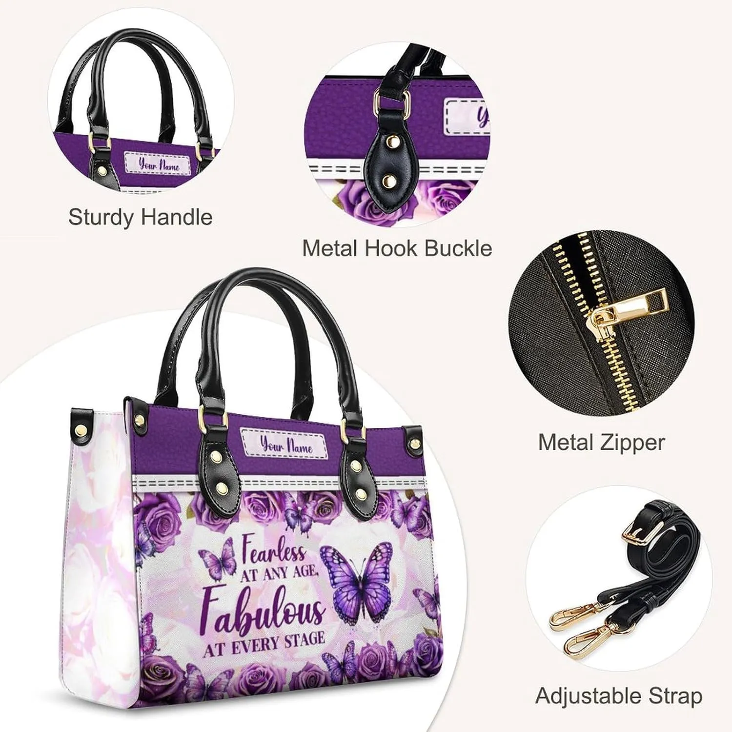 Womens Handbag - Flowers Tote Bags for Women gifts - Shoulder Purses for Shopping Daily Use - PU Leather Bag