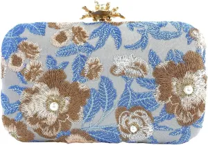 Womens Handmade Embroidery Beaded Evening Clutch Bag Vintage Pearls Handbag Purse for Wedding Prom Cocktail Party