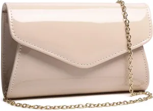 Women's Mini Shiny Candy Patent Leather Evening Bag Bridal Party Clutch Purses Cocktail Prom Handbags