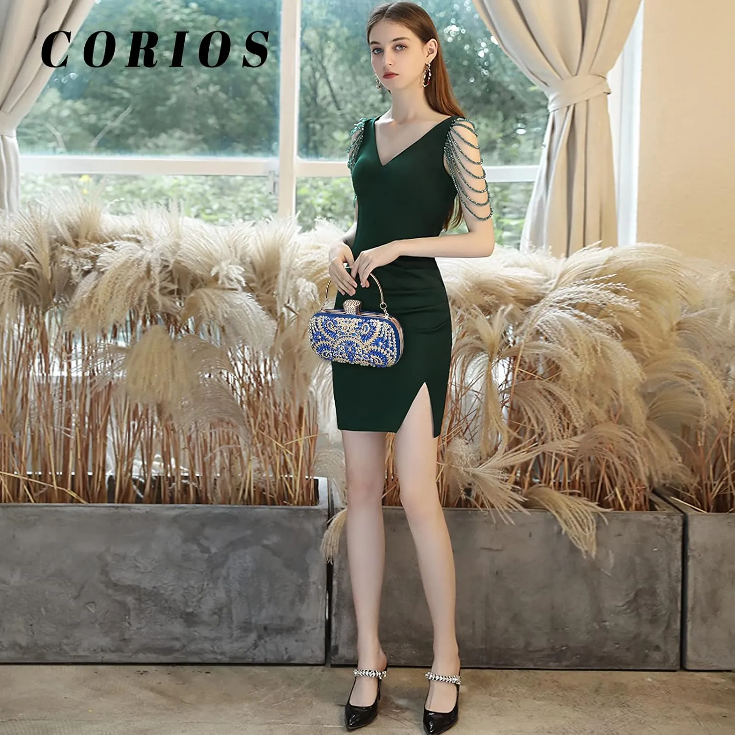 Womens Rhinestone Evening Bag Crystal Clutch Bag Sparkly Glitter Handbag