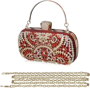 Womens Rhinestone Evening Bag Crystal Clutch Bag Sparkly Glitter Handbag