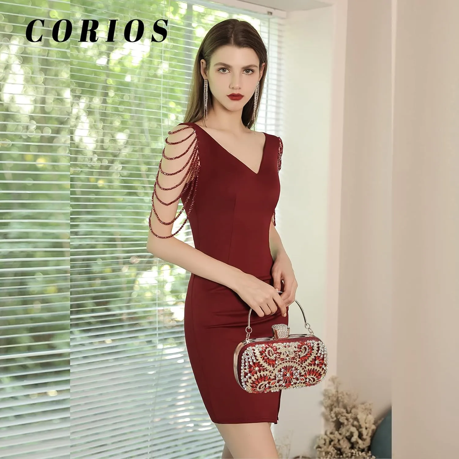 Womens Rhinestone Evening Bag Crystal Clutch Bag Sparkly Glitter Handbag