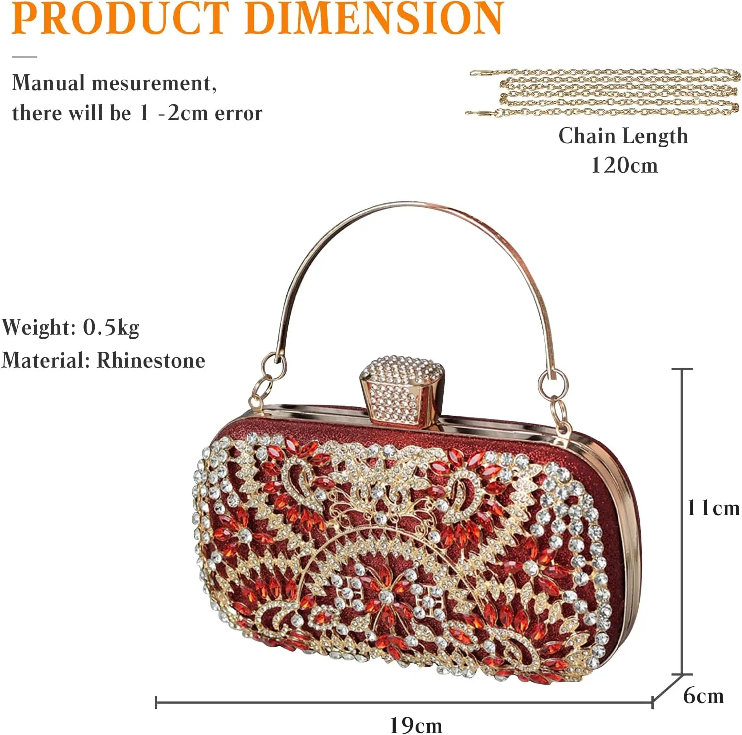 Womens Rhinestone Evening Bag Crystal Clutch Bag Sparkly Glitter Handbag