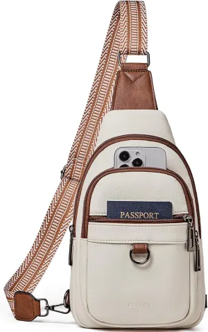 Womens Sling Bag Crossbody Bags for Women Vegan Leather Sling Backpack Daypack Fanny Pack Crossbody Purse Travel