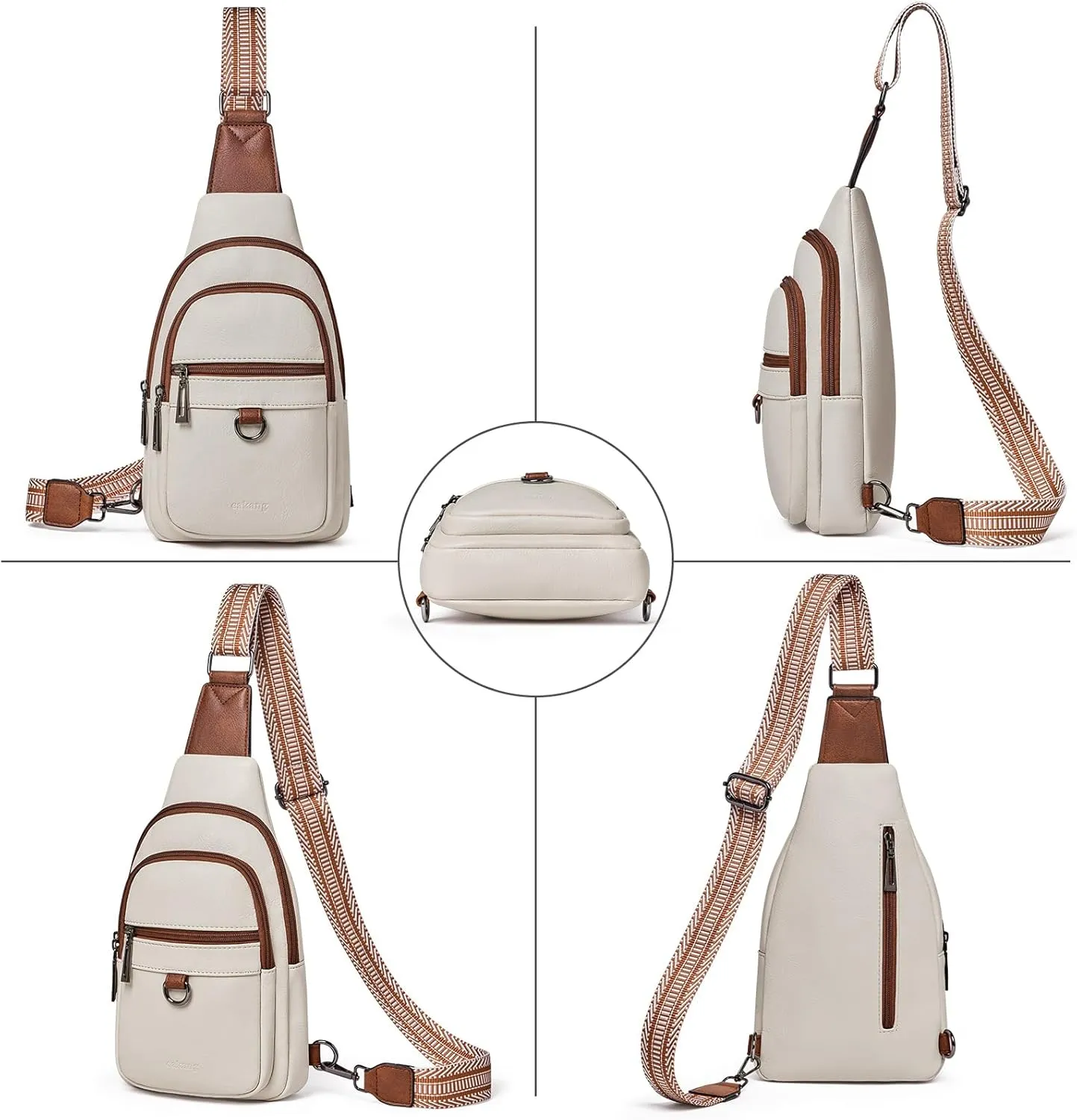 Womens Sling Bag Crossbody Bags for Women Vegan Leather Sling Backpack Daypack Fanny Pack Crossbody Purse Travel