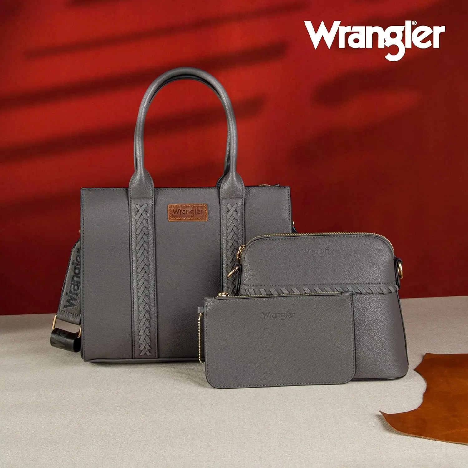 Wrangler 3Pcs Purses for Women Tote Bag Crossbody Handbag Sets with Strap