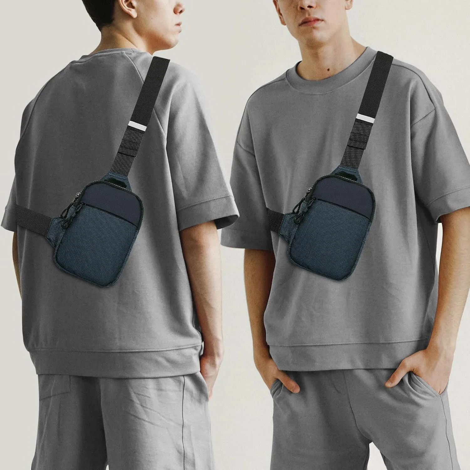 YAMEIZE Mini Crossbody Sling Bag - Trendy Small Chest Bag with Adjustable Strap for Men Women Multipurpose Daypack