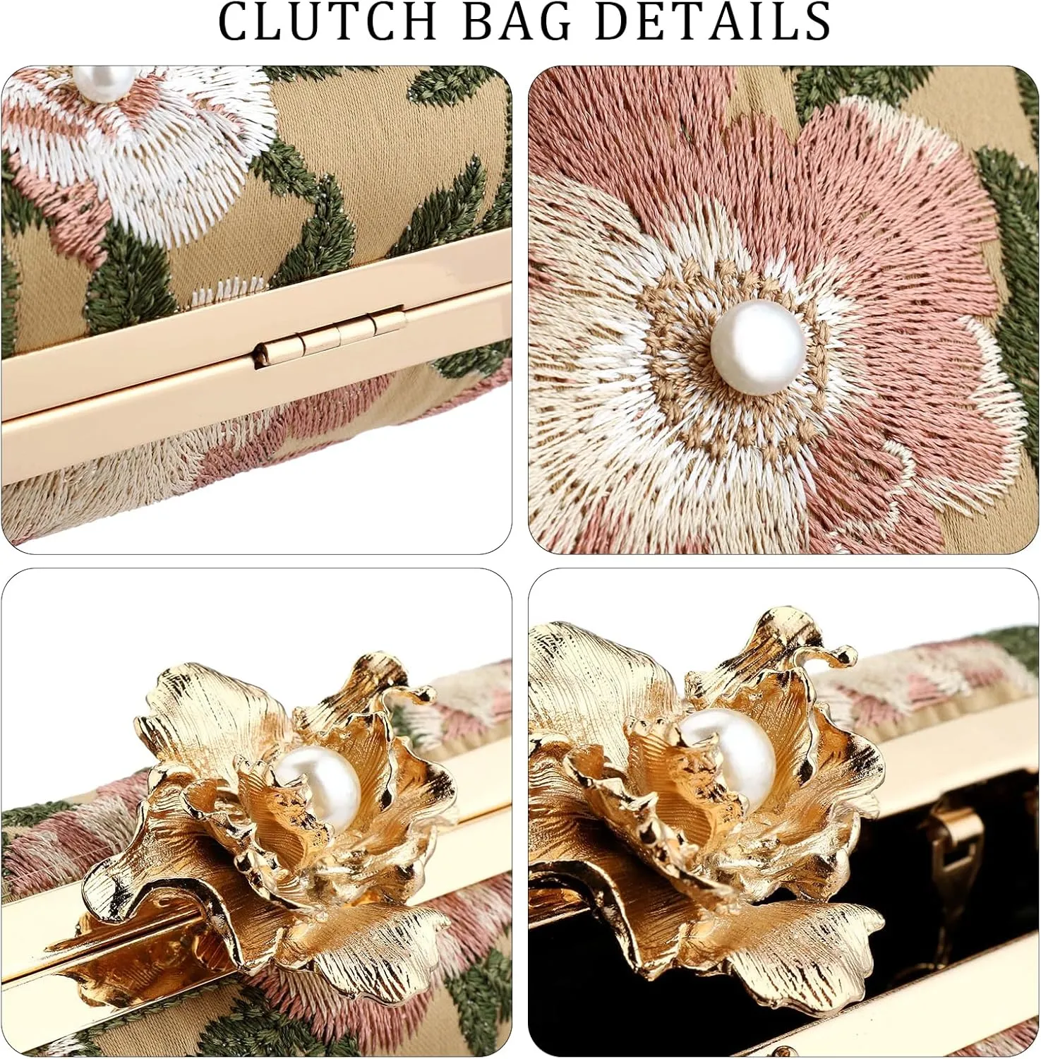 YYW Clutch Purse Women Evening Handbag Top Handle Purse Crossbody Shoulder Bag for Wedding Party Prom