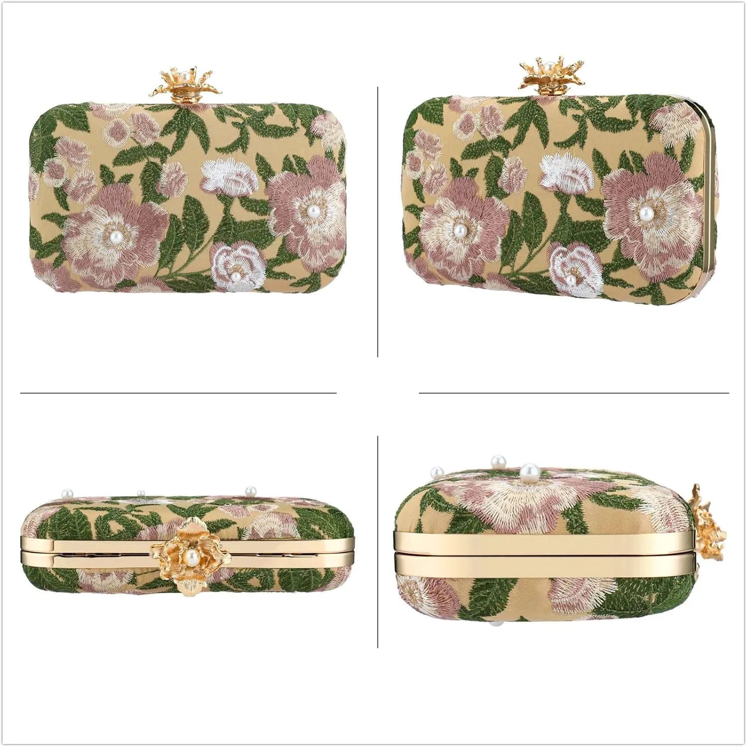 YYW Clutch Purse Women Evening Handbag Top Handle Purse Crossbody Shoulder Bag for Wedding Party Prom