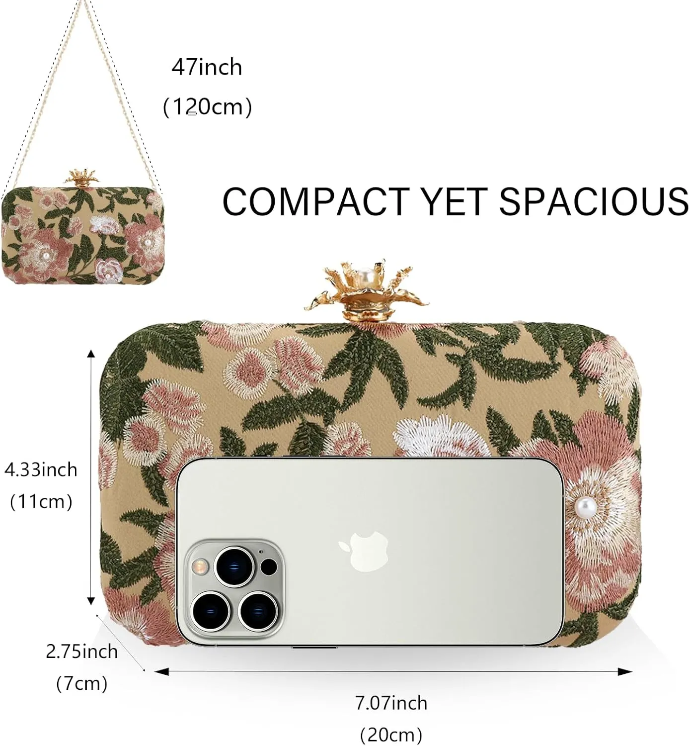 YYW Clutch Purse Women Evening Handbag Top Handle Purse Crossbody Shoulder Bag for Wedding Party Prom