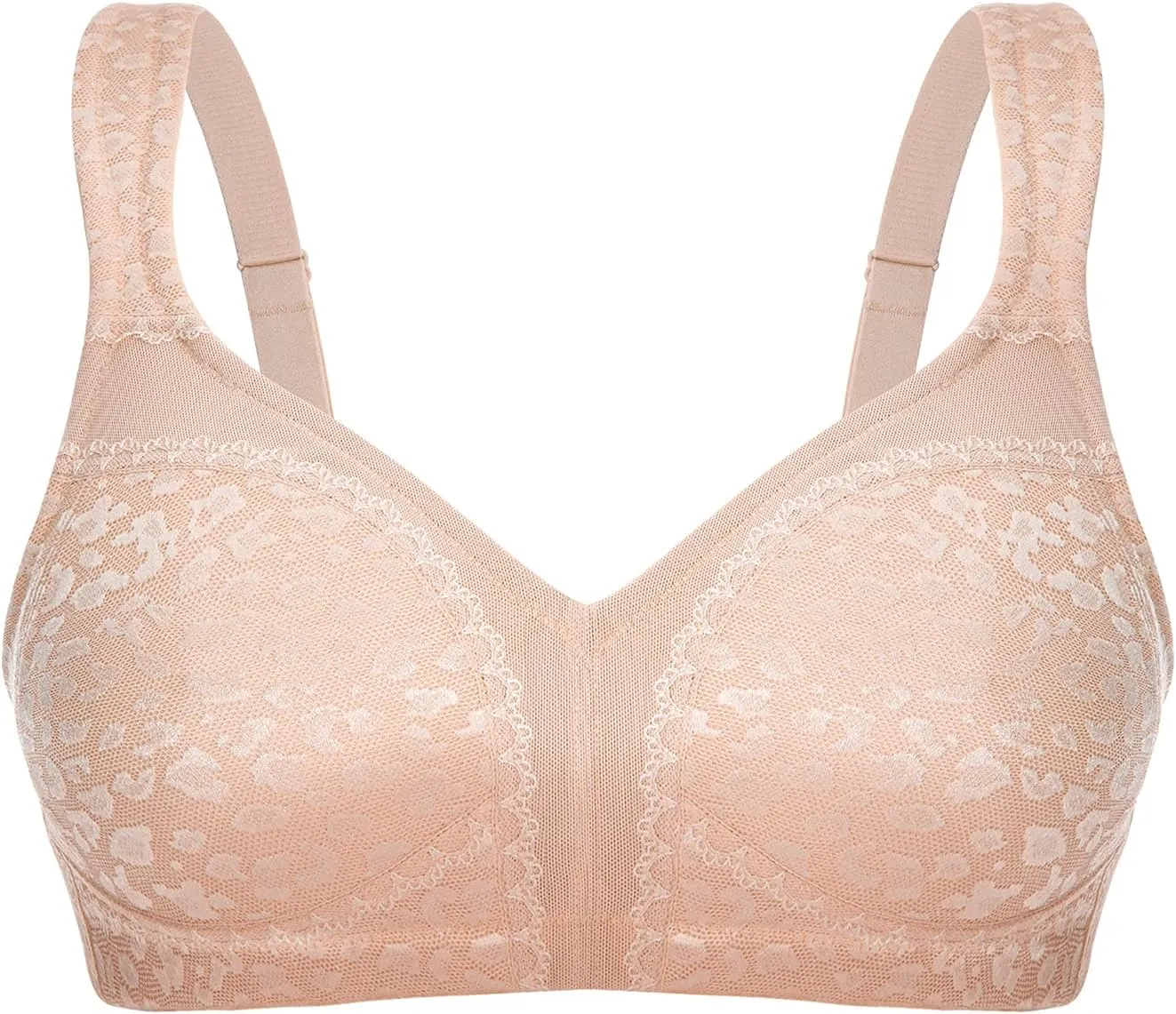 ZeroBound Women's Minimizer Bras Comfort Cushion Strap Wirefree Full Coverage Large Bust Non-Padded Bra