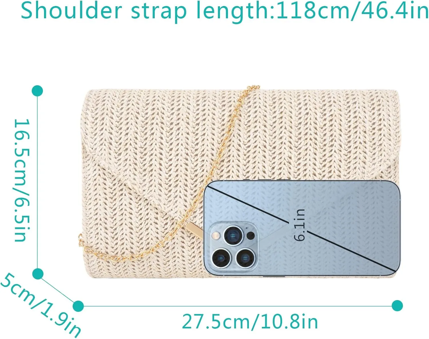 ZLM BAG US Straw Clutch Purses Envelope Evening Bag Raffia Rattan Woven Beach Handbag Summer Chain Crossbody Shoulder Bag